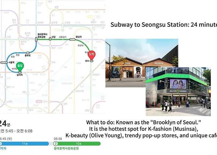 1 Minute To Samgakji Area, 2 Rooms, 3 Beds, Myeongdong, Hongdae, Itaewon, Station, Maximum 4 People, Hybe, Airport Bus Apartment Seoul