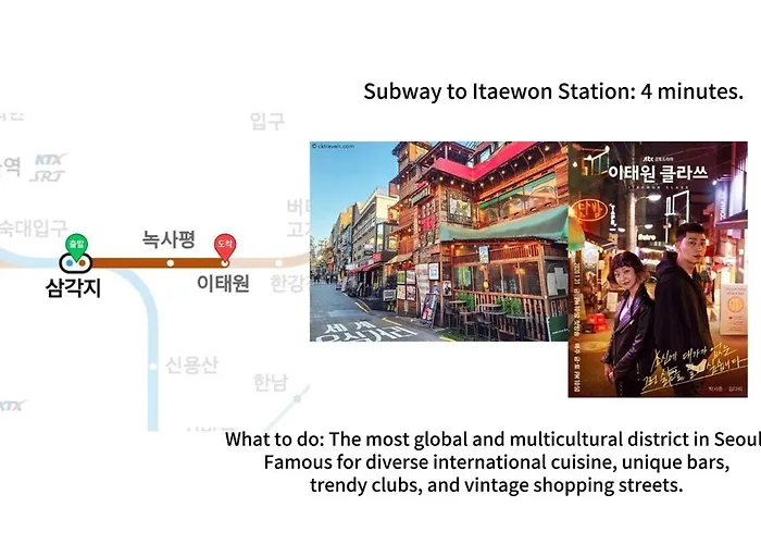 1 Minute To Samgakji Area, 2 Rooms, 3 Beds, Myeongdong, Hongdae, Itaewon, Station, Maximum 4 People, Hybe, Airport Bus Apartment