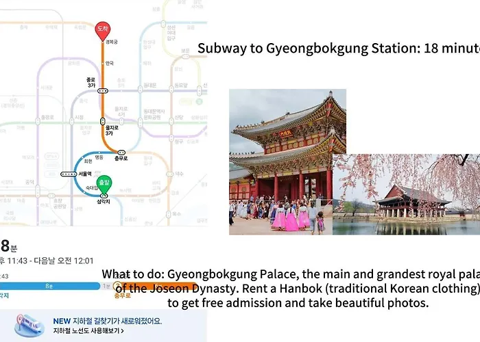 1 Minute To Samgakji Area, 2 Rooms, 3 Beds, Myeongdong, Hongdae, Itaewon, Station, Maximum 4 People, Hybe, Airport Bus Apartment Seoul