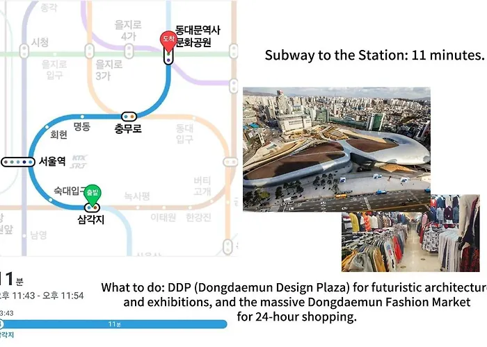 Apartment 1 Minute To Samgakji Area, 2 Rooms, 3 Beds, Myeongdong, Hongdae, Itaewon, Station, Maximum 4 People, Hybe, Airport Bus Seoul
